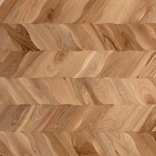 Leaf-shaped parquet flooring