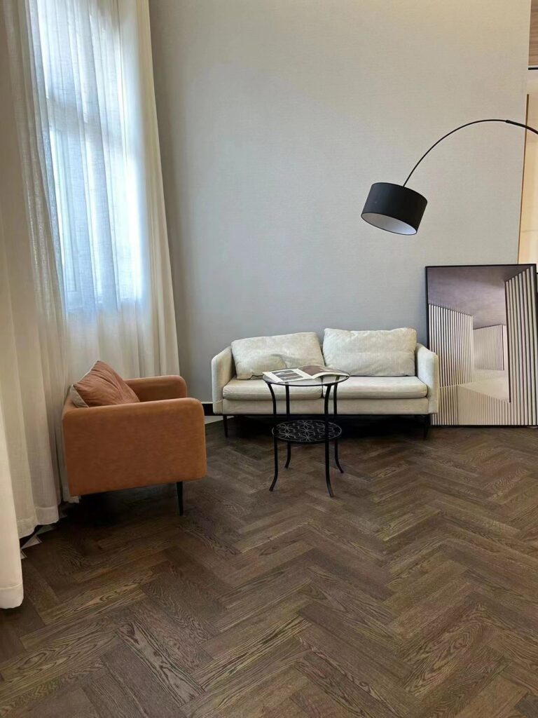 Herringbone wooden flooring